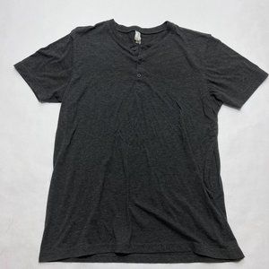 Bella Canvas Short Sleeve Henley (3 Buttons) T-Shirt Gray Heather Large